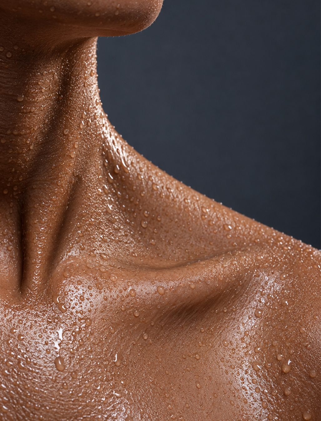 Skin with water droplets